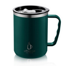 (Green) 304 Stainless Steel Vacuum Mug Insulate Thermos Coffee Cup 500ML Insulation Mug Office Coffee Cup with Handle Water Cup