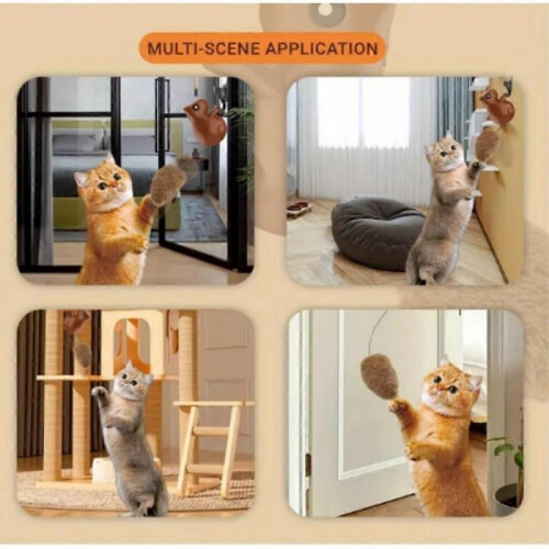 Jumping Squirrel Cat Toy,Rechargeable Hanging Squirrel Cat Toy,Interactive Toys 2