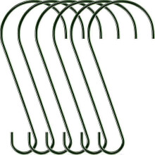 (Black) 6pcs Heavy Duty Stainless Steel S-Shaped Hook for Bird Feeder,Kitchen,Home,and Garden Use-Ideal for Hanging Clothing, Utensils,and Tool