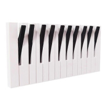 (40cm) Piano Wooden Coat Racks Piano Keys Wall Mounted Coat Hook Hanger Wall Decoration Hat Storage Rack