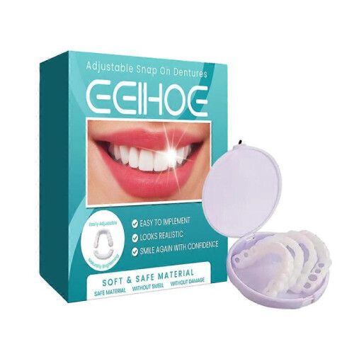 Eelhoe Adjustable Snap-On Type Dentures Temporary Teeth Filling Tooth Socket Teeth Joint Filling Correction Teeth Dentures Tooth Socket Pieces