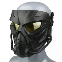 (Yellow Lens) Cool Motorcycle Helmets Headwear Racing Full Face Protective Mask Riding Cool Helmet Goggles Future Headwear Protective Mask
