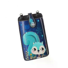 (A7, 07) New Fashion Lady Cell Phone Bag Shoulder Bag PU Retro Cute Printing Messenger Small Square Bag Shoulder Pocket Wallet Pouch Case