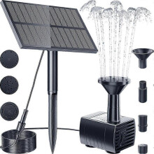 (1.5W) Solar Fountain Diy Solar Water Pump Kit, Solar Powered Water Fountains Pump With 4 Nozzles, Diy Water Feature Outdoor