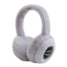 (Gray) Winter Outdoor Plush Earmuffs Bluetooth Wireless Cute Warm Fur phones Earphones Solid Color Stereo Wireless Headset