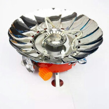 Windproof Piezo Ignition Lotus Gas Stove Outdoor Cooking Gas Burner Cookware with Adapter for Camping Hiking Picnic