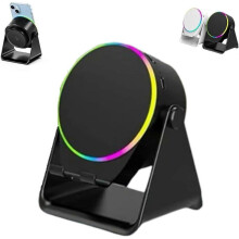 (H Black) 4-in-1 360 Rotating Bluetooth Speaker Stand