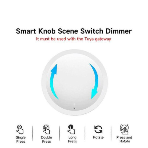 Tuya ZigBee Smart Knob Switch DIY Wireless Scene Button Rotatable Dimmer Switch Home Appliances Automation Linkage Remoter 1