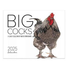 Big Cocks Calendar 2025, Rooster Wall Calendar, Monthly Calendar for Planning