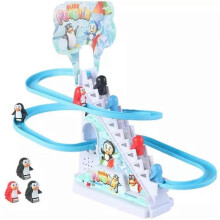 (penguin) Penguin Race Set Little Playset LED Flashing Lights Race Track Game Set