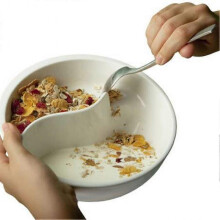(RED) Cereal Separator Bowl, No Soggy Cereal Bowl, Divided Cereal Bowls for Adults