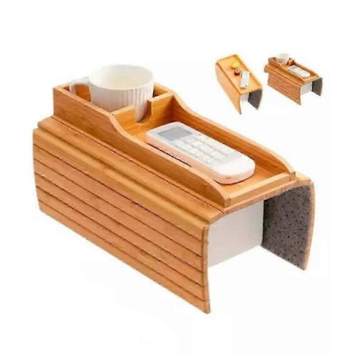 (style02) 2025 New Couch Hacks,Bamboo Sofa Arm Tray Couch Cup Holder Armrest Table
