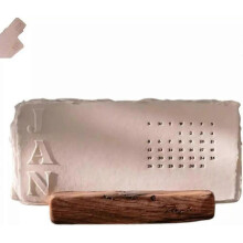 The 2025 Letterpress Calendar,2025 Mini White Textured Desk Calendar
