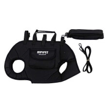 (S, Black) Breathable Multi-Function Pet Carrier Backpack - Adjustable Shoulder Sling