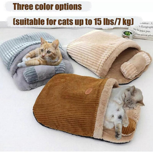 (grey)360wrap Comfortable Pet Snuggle Sack Dog Houses 2