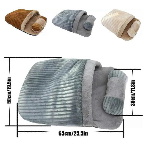 (grey)360wrap Comfortable Pet Snuggle Sack Dog Houses 1