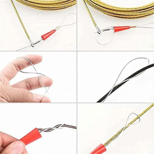 (Color1) Electrical Spring Wire Threader, Wire Lead Threading Device Tool Fish Tape Faste 2