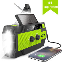 (Green, 1pc) 4000mAh Emergency Crank CB Radio With Power Bank,Multipurpose Solar Powered Hand Crank Radio,Rechargeable AM/FM Weather Radio,Mini Travel Products