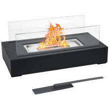 (Black, one size) Portable Tabletop Mini Alcohol Fireplace, 1 Count Modern Rectangular Heater Fire Pit, Heating Barbecue Camping Accessories, Homedecor