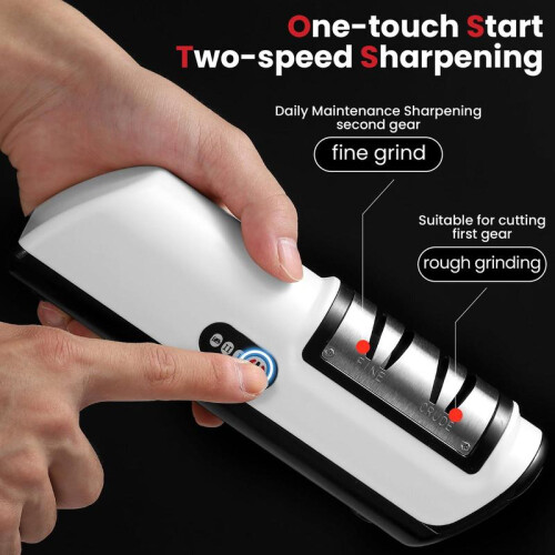 (Orange, 1pc) Rechargeable Electric Knife Sharpener, Multifunctional Fully Automatic Small Knife Sharpener, Household Kitchen Gadget
