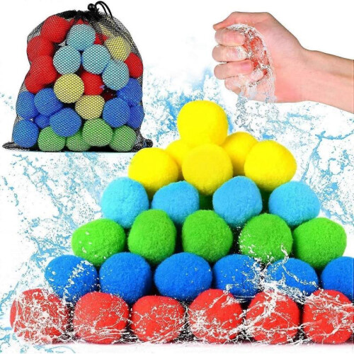 (60pcs,Color2)Reusable Water Sponge Balls, Kiddospace Reusable Water Sponge Balls 1