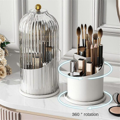(color01) Multi-Function Rotating Bird Cage Toiletries Storage Rack, Concealed Toothbrush 1
