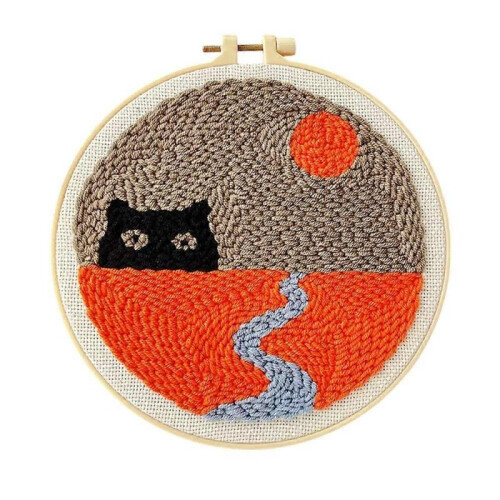 (Abstract Sky) Punch Stitch Kit, Punch Needle Kit, Punch Needle Kits Adults Beginner