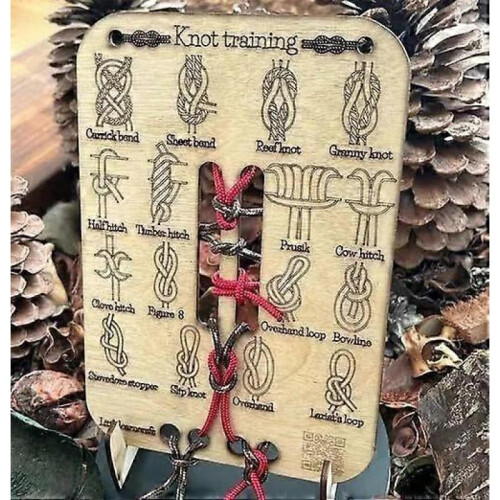 Learn Knot Training Board Kit with 16 Popular Knots and 3 Paracord Pieces 1