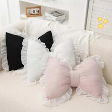(Seat cushion)Bow Pillow Cute Bow Shaped Pillows Lumbar Pillow Home Decorative Bowknot Throw