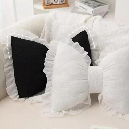 (head pillow)Bow Pillow Cute Bow Shaped Pillows Lumbar Pillow Home Decorative Bowknot Throw 1