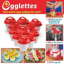 12PCS Hard Boiled Egg Boiler Cups Silicone Cooker Poacher Steamer without Shell