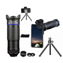 (blue) 36x Cell Phone Zoom Lens Kit 3 in 1 with Phone Clip,Bluetooth Remote Control