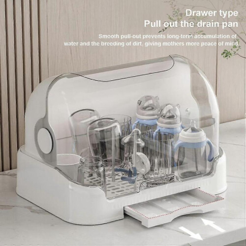 Baby Bottle Drying Rack Tableware Storage Box Dustproof Cup Holder with Lid 2
