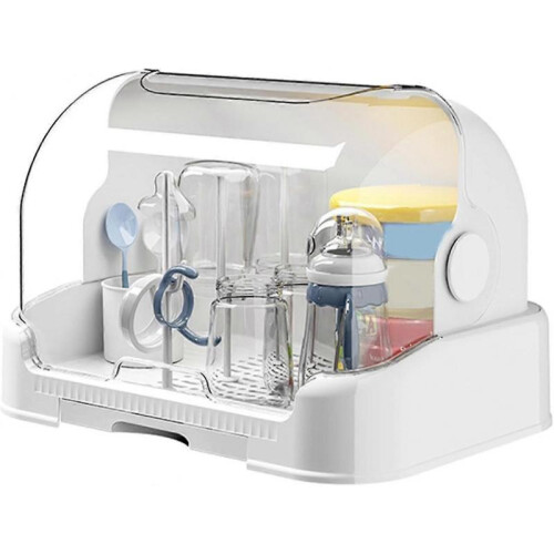 Baby Bottle Drying Rack Tableware Storage Box Dustproof Cup Holder with Lid