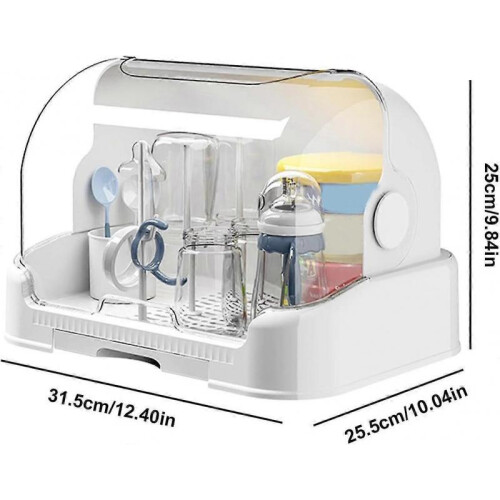 Baby Bottle Drying Rack Tableware Storage Box Dustproof Cup Holder with Lid 1