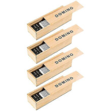 (As show, One size) 4 Sets Domino Sets Kids Domino Toys Wooden Domino Holders Domino Building Blocks Funny Dominoes Sets