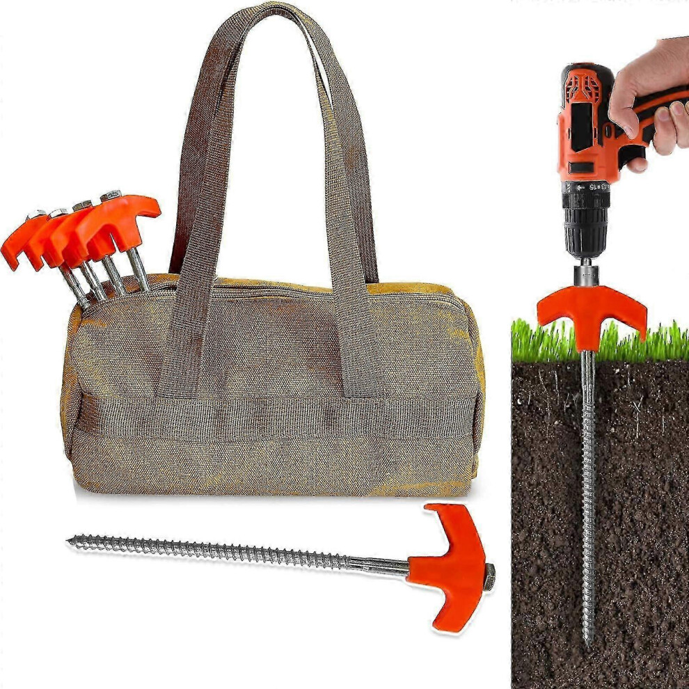 (As Show, One Size) Hexagonal Luminous Nail Screw In Tent Stakes Ground Anchors Screw In 4631898207071