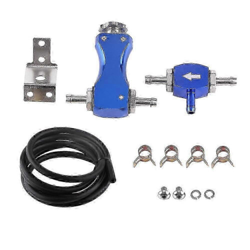 (As show, One size) Adjustable Car Manual Turbo Boost Controller Kit Bypass Valve For High Engine Efficiency Blue
