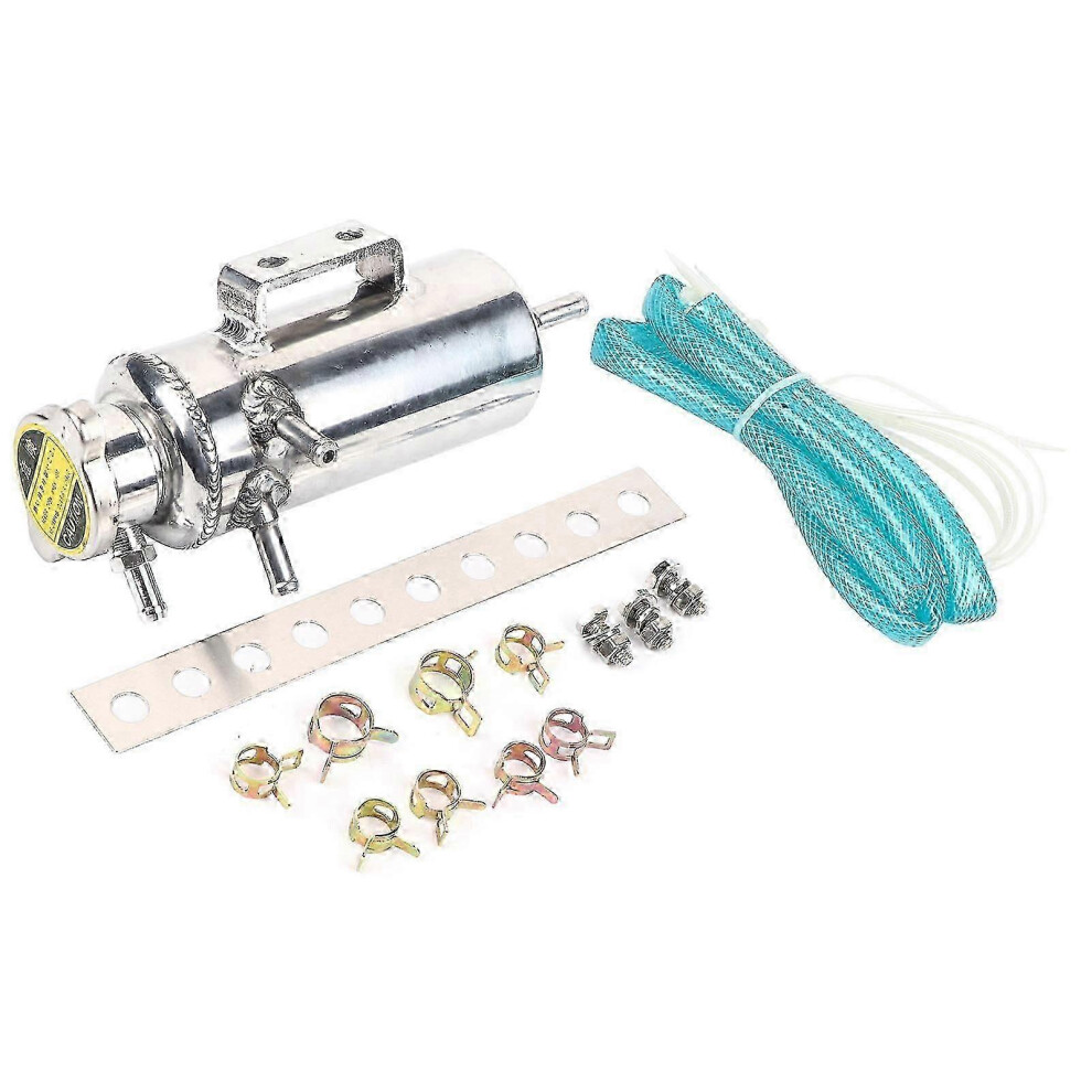 (As Show, One Size) 350Ml Aluminum Car Suv Overflow Catch Tank Cooler Coolant Aluminum Reservoir Kit Universal 4631898206623