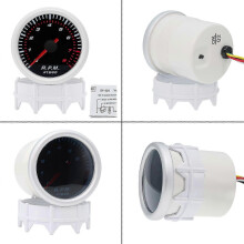 (As show, One size) 2\" 52mm Car Turbo Boost Gauge Universal 12v Led Smoke Len -1~0~2bar Turbo Boost Gauge Meter With White Led Backlight Volt