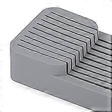 (As show, One size) Kitchen Drawer Organizer Tray, Cascading Knife Rack, Knife Rack in Drawer, Kitchen Storage, Grey