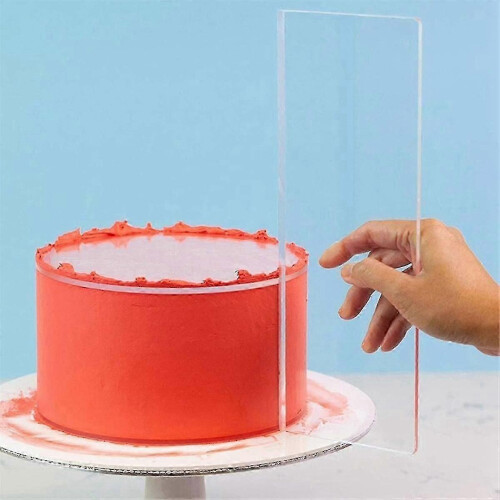 (As show, One size) Transparent Cake Cream Scraper Rectangular Acrylic Cake Baking Tool Cake Decorating Tools Kitchen Tool-B 2