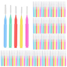 (As show, One size) 100 Pieces Interdental Brushes Dental Floss Toothpick Orthodontic Braces Brush Tooth Cleaning Tool Oral Care