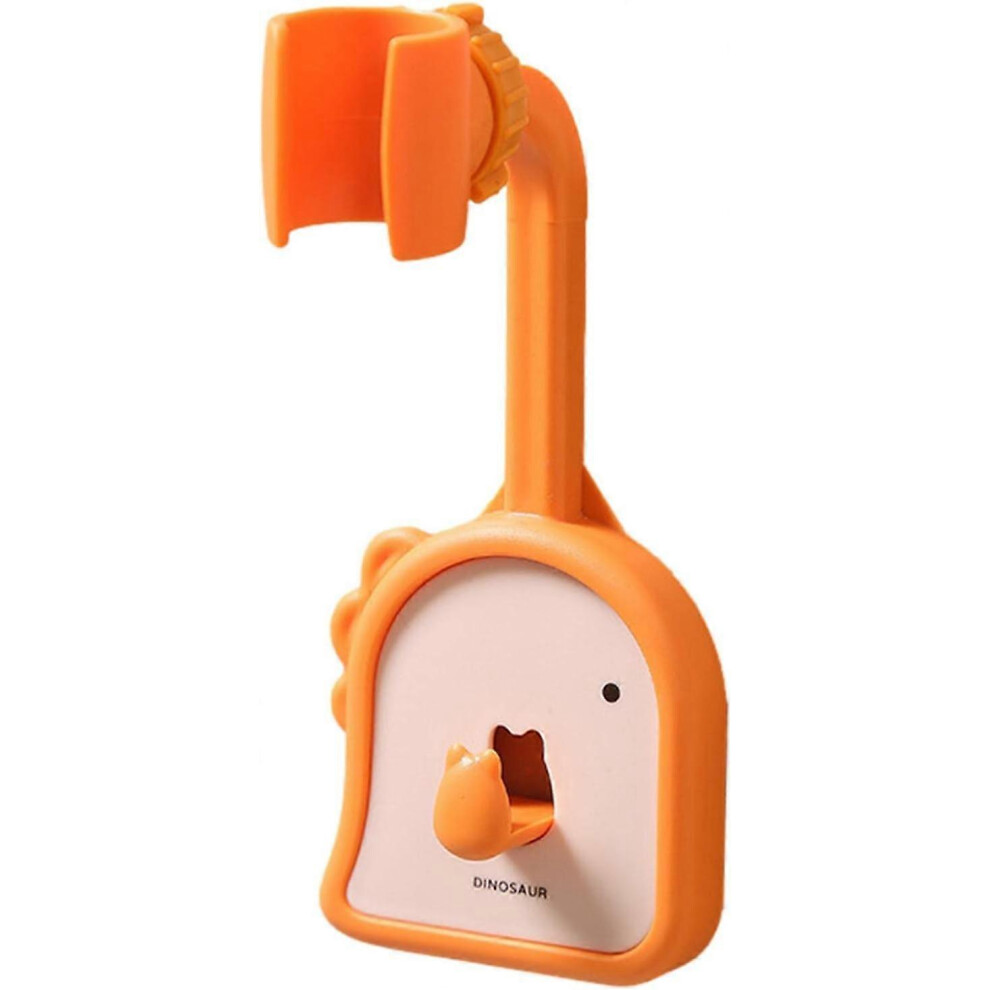 (As Show, One Size) Shower Head Holder Wall Mount, Cartoon Dinosaur Strong Adhesive Shower Head Holder Bracket, Punch Free Showerhead Adapter 4633127128447