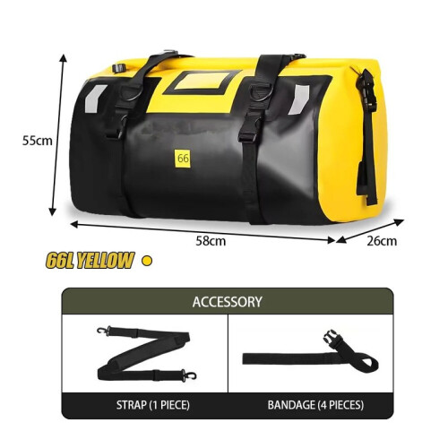 (no-Logo-66L-Yellow) Universal αδιάβροχες τσάντες ουράς μοτοσικλ