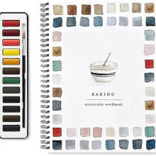 (E) Watercolor Workbook, Lex Watercolor Workbook, Beginner-Friendly Birds Watercolor Workbooks, 12 Colors Watercolor Paint Set with Paint Brush