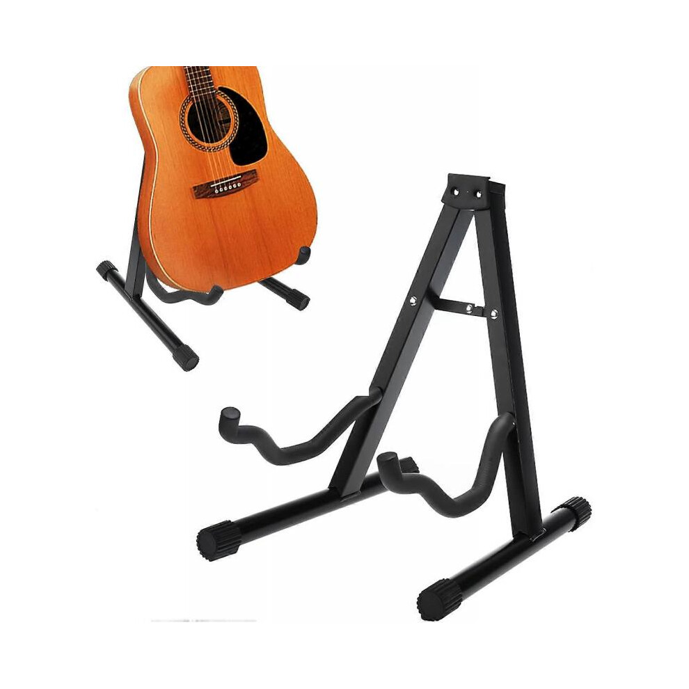 Guitar Stand Folding Universal A-Frame Stand, Metal Guitar Stand with Padded Foam Fit for Acoustic Classical Electric Guitars Bass Ukulele