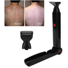 Electric Back Hair Shaver, Portable USB Rechargeable Long Handle Back Hair Removal, Foldable Body Shaving Groomer