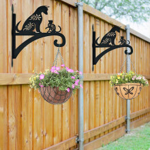 (As show, One size) 2 Pack Plant Hangers Outdoor 12Inch,Ornamental Cat Dog Silhouette Hanging Plant Brackets