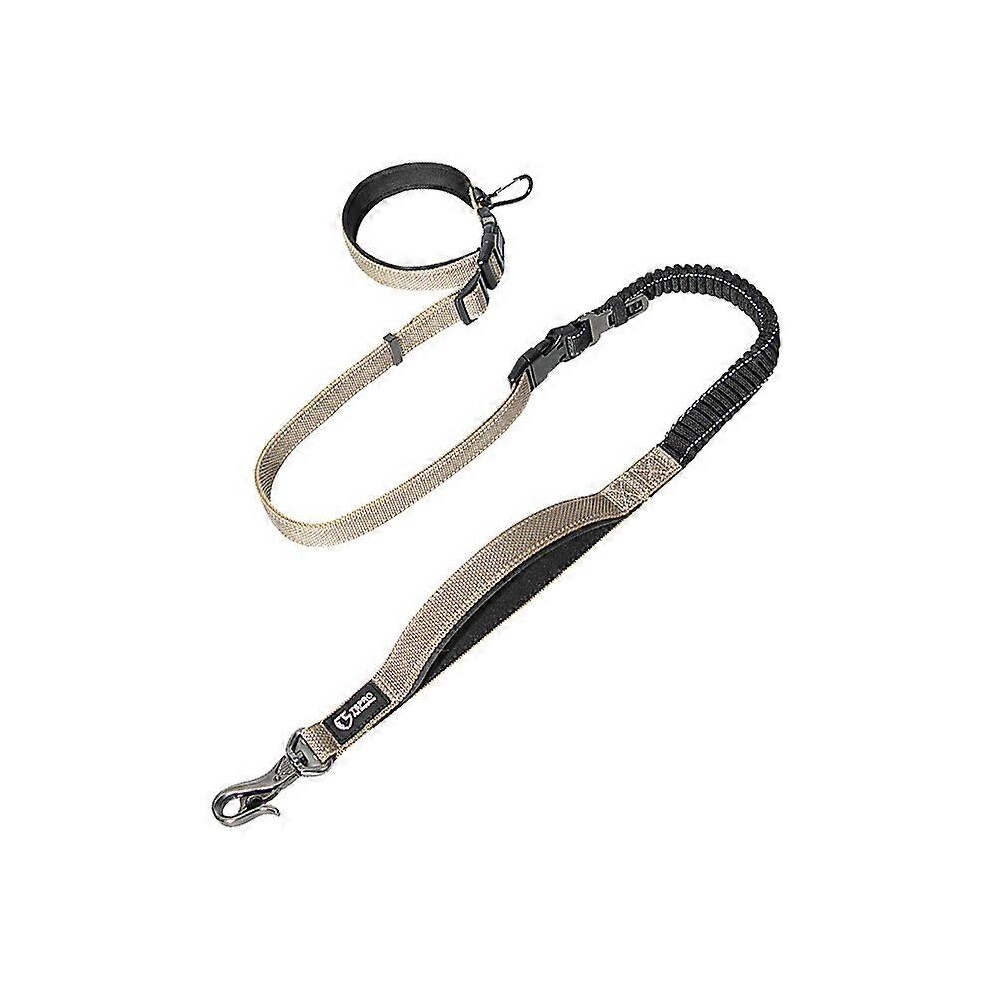 (, One Size) Multifunctional Dog Leash Bungee Pet Lead Shock Absorbing Reflective For Dogs Walking With Soft Handle Secure Hook Hands Free Black